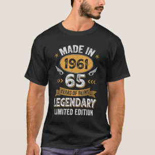 T-shirt Vintage 1961 65 Ans Anniversaire 65e Anniversaire