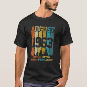T-shirt Vintage 1963 58 Ans Fabriqué En Août 1963 58E