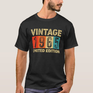 T-shirt Vintage 1965 Édition Limitée Fabriquée Ou Née En 1