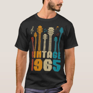 T-shirt Vintage 1965 Guitariste Amateurs De Guitare Né En 