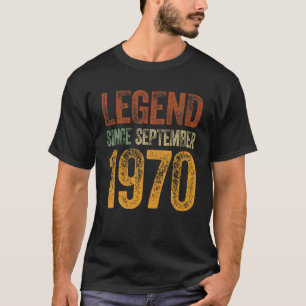 T-shirt Vintage 1970 Anniversaire Septembre Né Légende dep