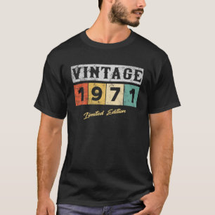 T-shirt Vintage 1971 Fait En 1971 50E Anniversaire 50 Ans