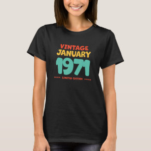 T-shirt Vintage 1971 Janvier Légende Née En Janvier 1971 B