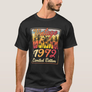 T-shirt Vintage 1972 50th Birthday 50 Year Old Sunset Palm