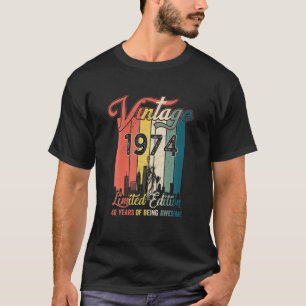 T-shirt Vintage 1974 Édition Limitée Cadeaux d'anniversair