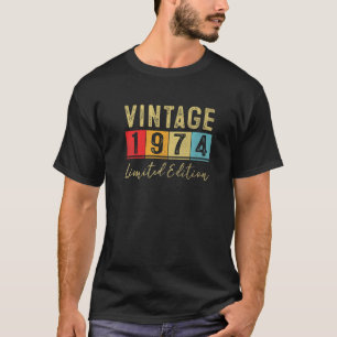 T-shirt Vintage 1974 Fabriqué En 1974 49E Anniversaire