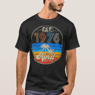 T-shirt Vintage 1976 46e anniversaire Né en avril 1976 46