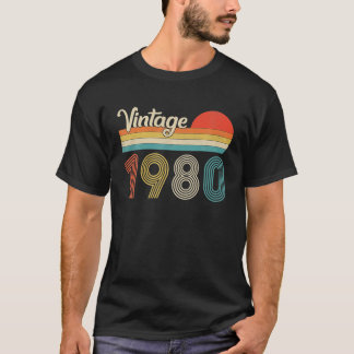 T-shirt Vintage 1980 42e Anniversaire Pour Hommes Femmes 4