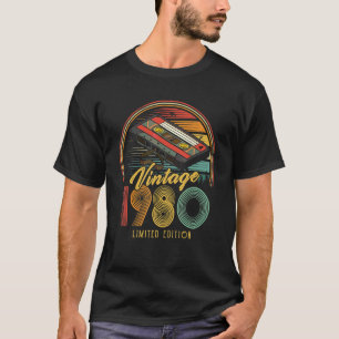 T-shirt Vintage 1980 Cassette rétro 1980 42e anniversaire
