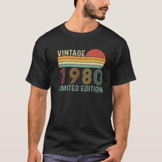 T-shirt Vintage 1980 Perturbé 42E Anniversaire 42 Ans Bei