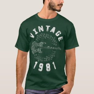 T-shirt Vintage 1981 Birthday Limited Edition Guitar Music