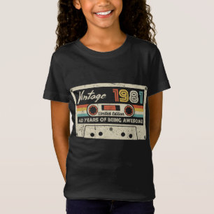 T-Shirt Vintage 1981 Cassette rétro 40e anniversaire 40 an