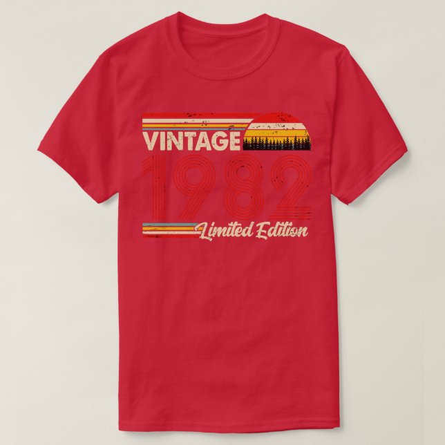 T-shirt Vintage 1982 Birthday Shirt Limited Edition 1982 B (Design devant)