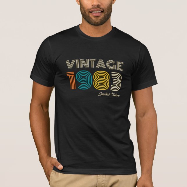 T-shirt Vintage 1983 43rd Birthday (Devant)