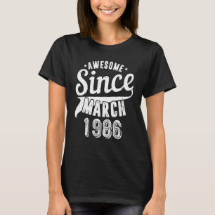 T-shirt Vintage 1986 Magnifique depuis mars Heureux mon 36