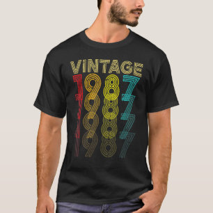 T-shirt Vintage 1987 35 Ans Hommes Et Femmes 35ème Bir