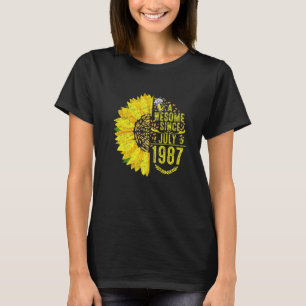 T-shirt Vintage 1987 Drôle 35 Ans 35 Juillet Sunshine