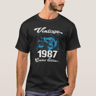 T-shirt Vintage 1987 Pêcheurs de 35 ans Birthda
