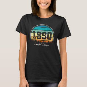 T-shirt Vintage 1990 Limited Edition Retro Sunset Annivers