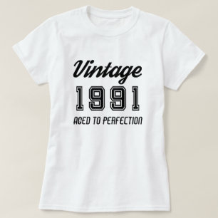 T-shirt Vintage 1991 Âgé À L'Anniversaire De La Perfection