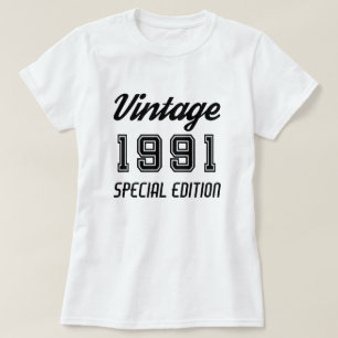 T-shirt Vintage 1991 Édition spéciale Anniversaire de l'an
