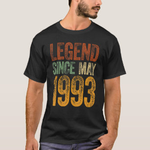 T-shirt Vintage 1993 Anniversaire Mai Born Légende depuis