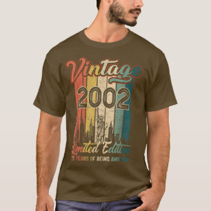 T-shirt Vintage 2002 20e anniversaire Cadeaux 20 ans d'êtr