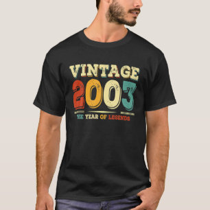 T-shirt Vintage 2003 19E Anniversaire Idées Cadeaux Hommes