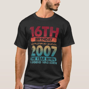 T-shirt Vintage 2007 16 Ans Cadeaux Limited Edition 16T