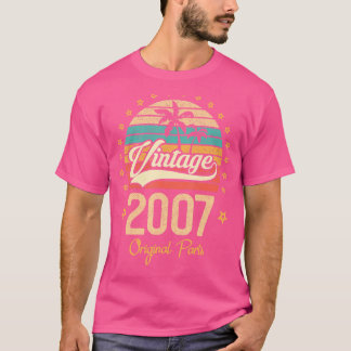 T-shirt Vintage 2007 Pièces originales 15 ans Retro 15e