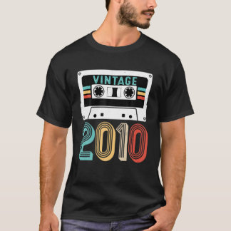 T-shirt Vintage 2010 12 Ans Cadeaux 12 Anniversaire Casset