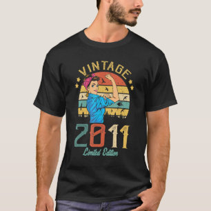 T-shirt Vintage 2011 Fabriqué En 2011 11E Anniversaire Fem