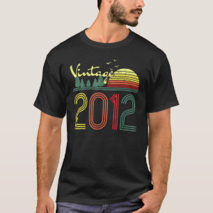T-shirt Vintage 2012 Fait En 2012 10E Anniversaire Cadeau