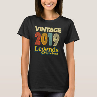 T-shirt Vintage 2019 Les légendes sont nées Anniversaire