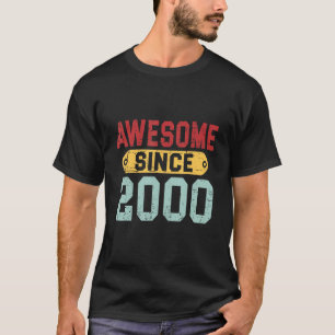 T-shirt Vintage 22e anniversaire Hommes Femmes Rétro 2000 