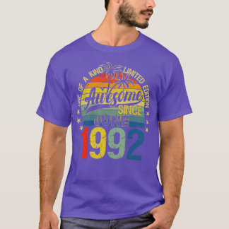 T-shirt Vintage 30 Ans Juin 1992 Décorations 30th Bi