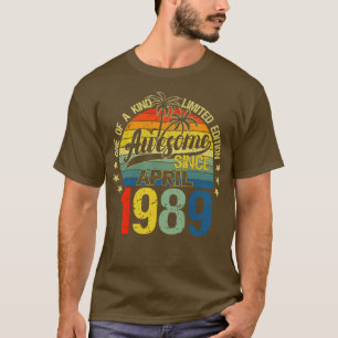 T-shirt Vintage 33 Ans Avril 1989 Décorations 33ème B