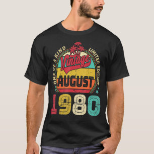 T-shirt Vintage 42ème Anniversaire Awesome Depuis Août 198