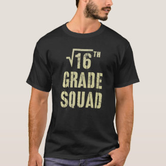 T-shirt Vintage 4th Grade Squad Square Root 16 Vibes Hello