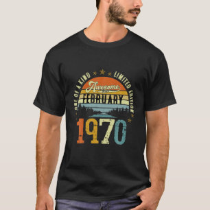T-shirt Vintage 52th Birthday Awesome Since Février 1970