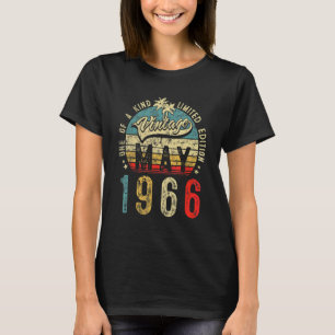 T-shirt Vintage 56 Ans Mai 1966 Décorations 56e Bir