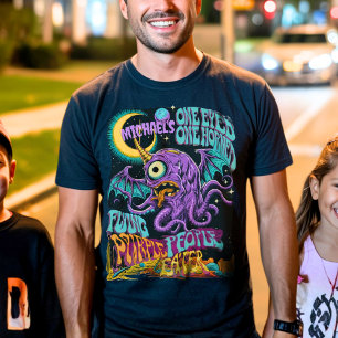 T-shirt Vintage 60's Psychedelic Purple Monster Personnali
