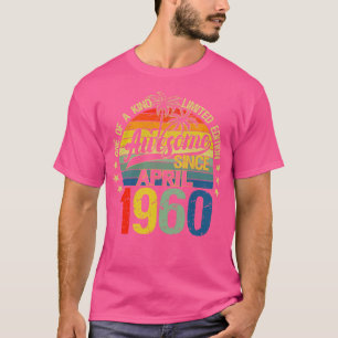T-shirt Vintage 62 Ans Avril 1960 Décorations 62e B