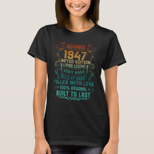 T-shirt Vintage 75 Ans Décembre 1947 75e Anniversaire