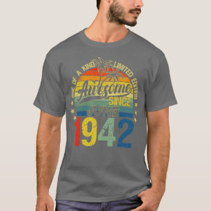 T-shirt Vintage 80 Ans Juin 1942 Décorations 80th Bi
