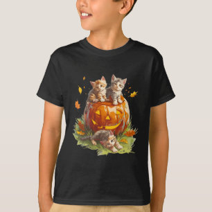 T-shirt Vintage 90s Chat Citrouille Halloween Pour Hommes