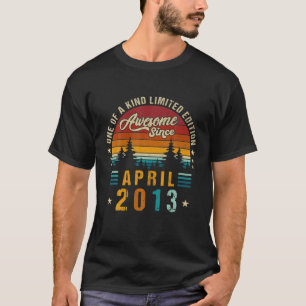 T-shirt Vintage 9 E Anniversaire Awesome Depuis Avril 2013