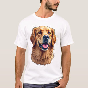 T-shirt vintage à visage de Golden Retriever patri
