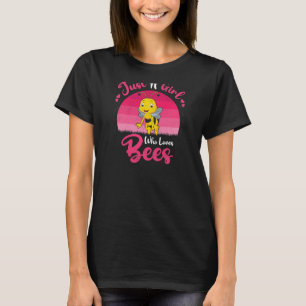 T-shirt Vintage Abeille Juste Une Fille Qui Aime Les Abeil
