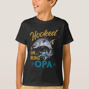 T-shirt Vintage accro à être Opa drôle de pêche pour la fê